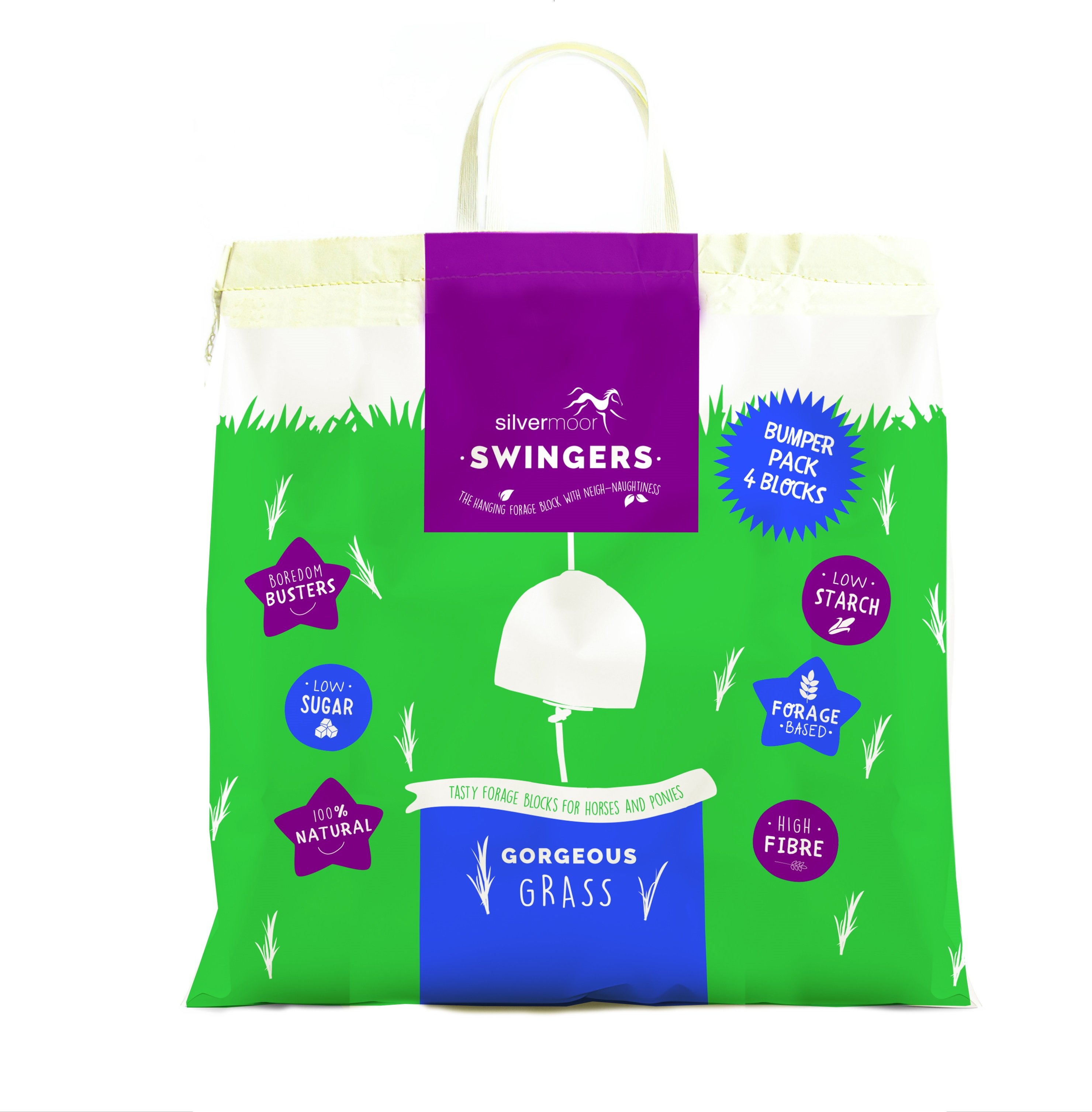 Silvermoor Swingers Gorgeous Grass Treat Ball Bumper 4 Pack