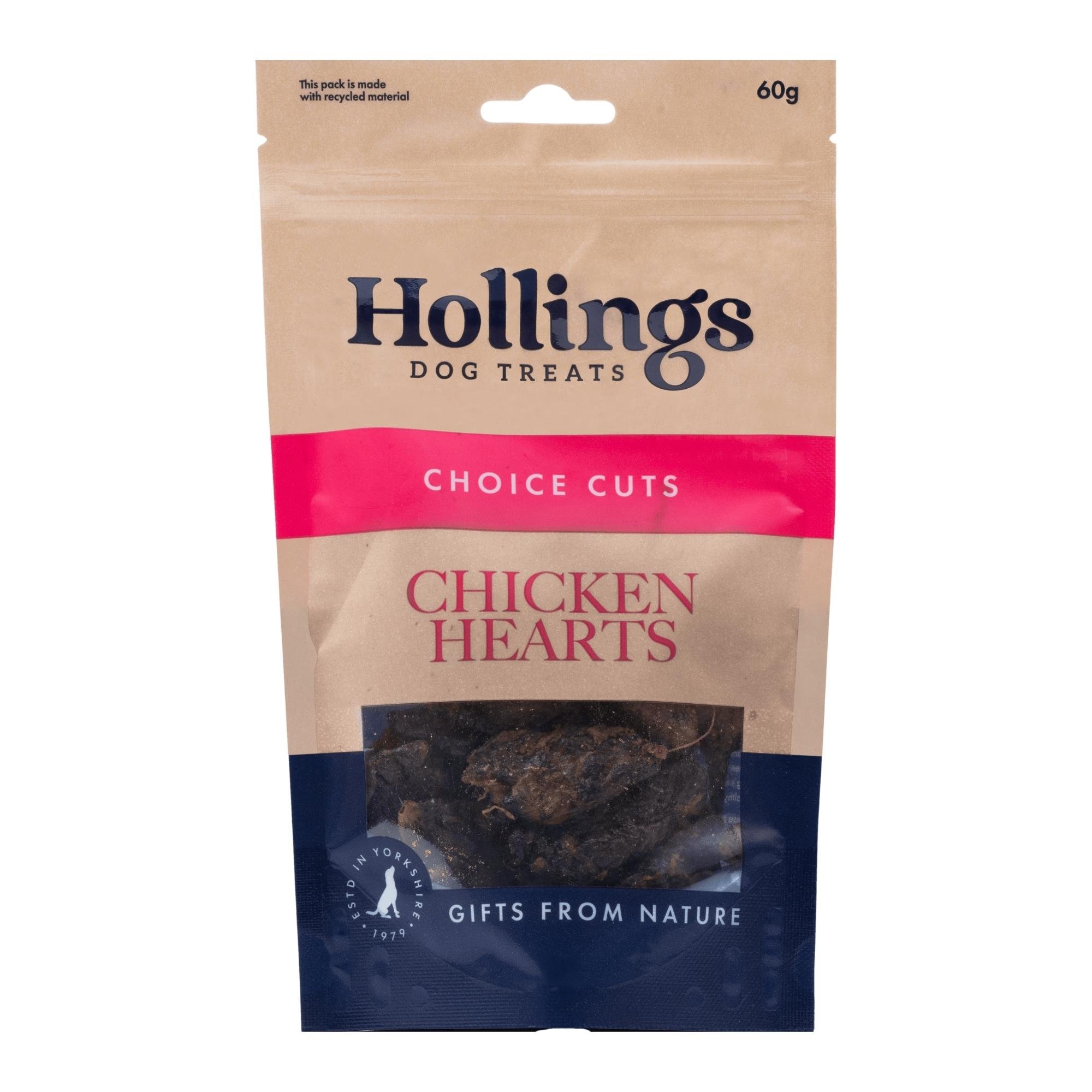 Hollings 100% Natural Chicken Hearts 12 x 60g