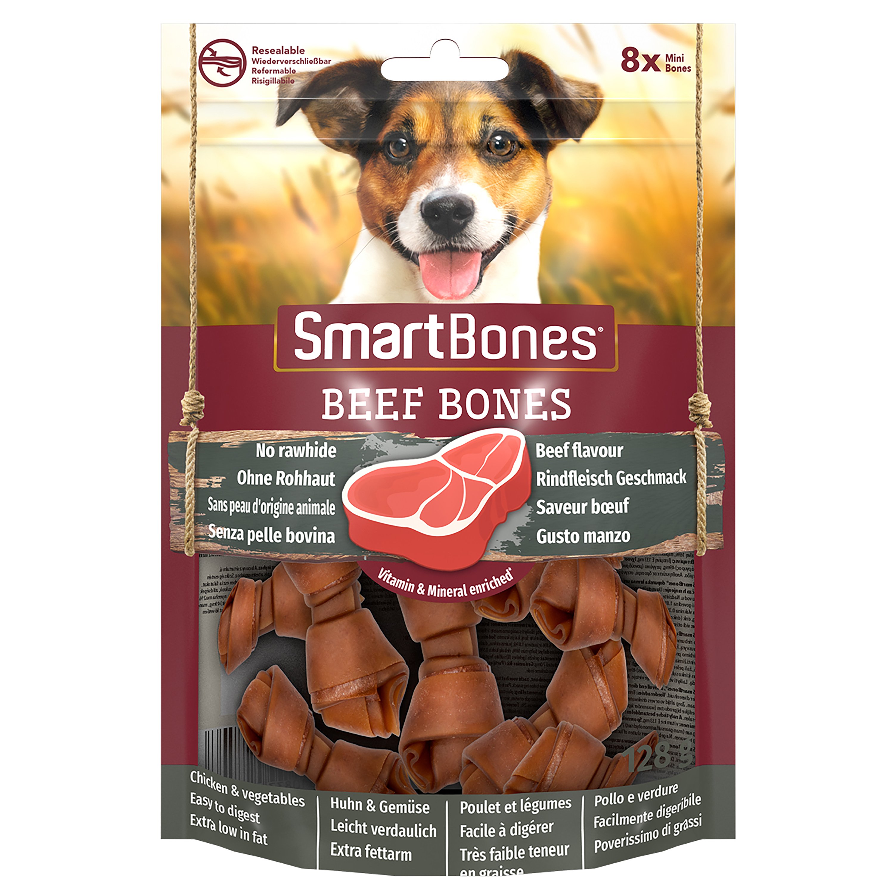 SmartBones Beef Mini Dog Treats 7 x 8 Pieces