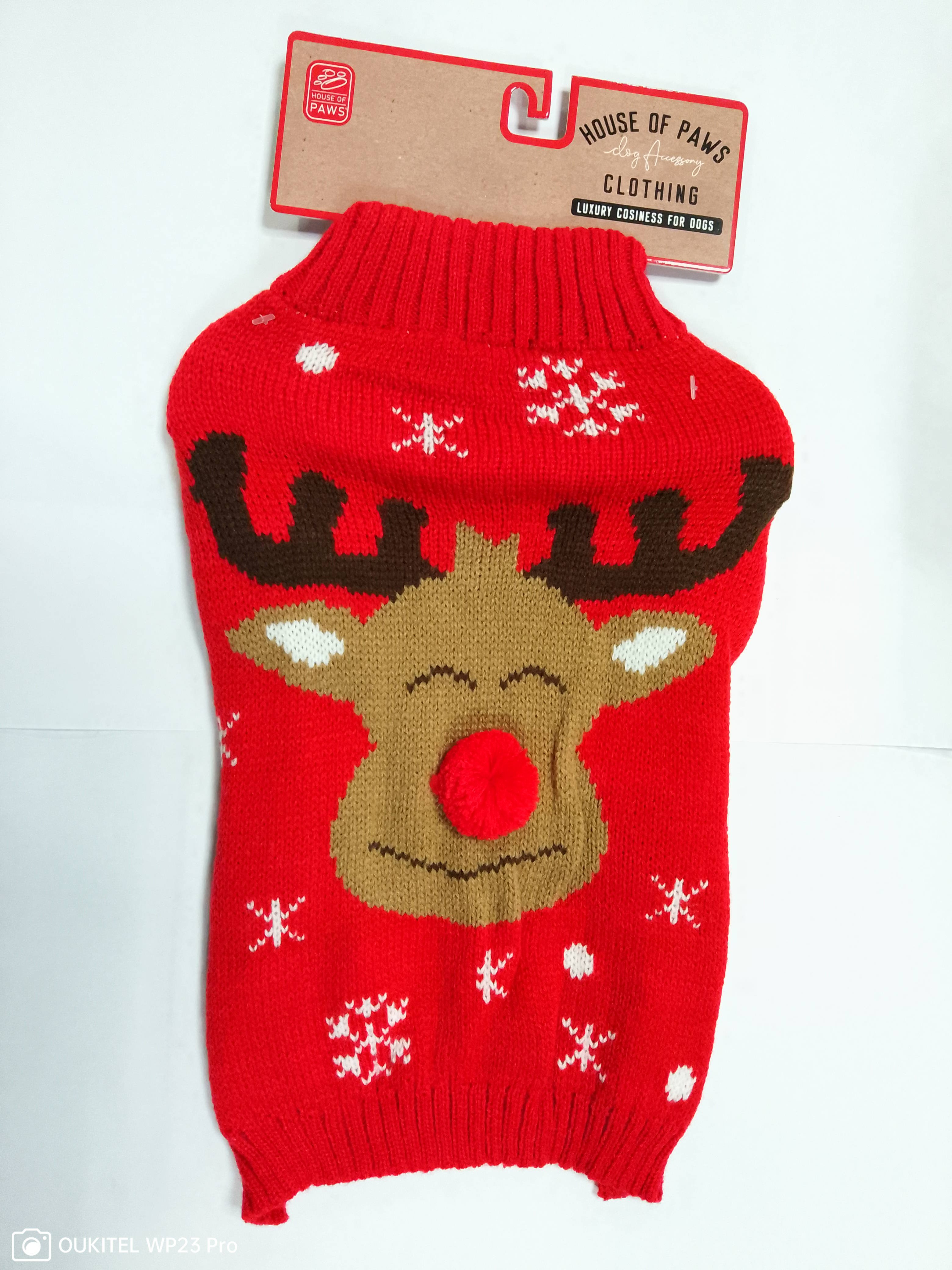 HOP Xmas Rudolph Polo Knit Jumper Medium
