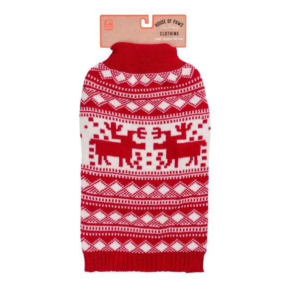HOP Xmas Reindeer Fairisle Polo Jump S