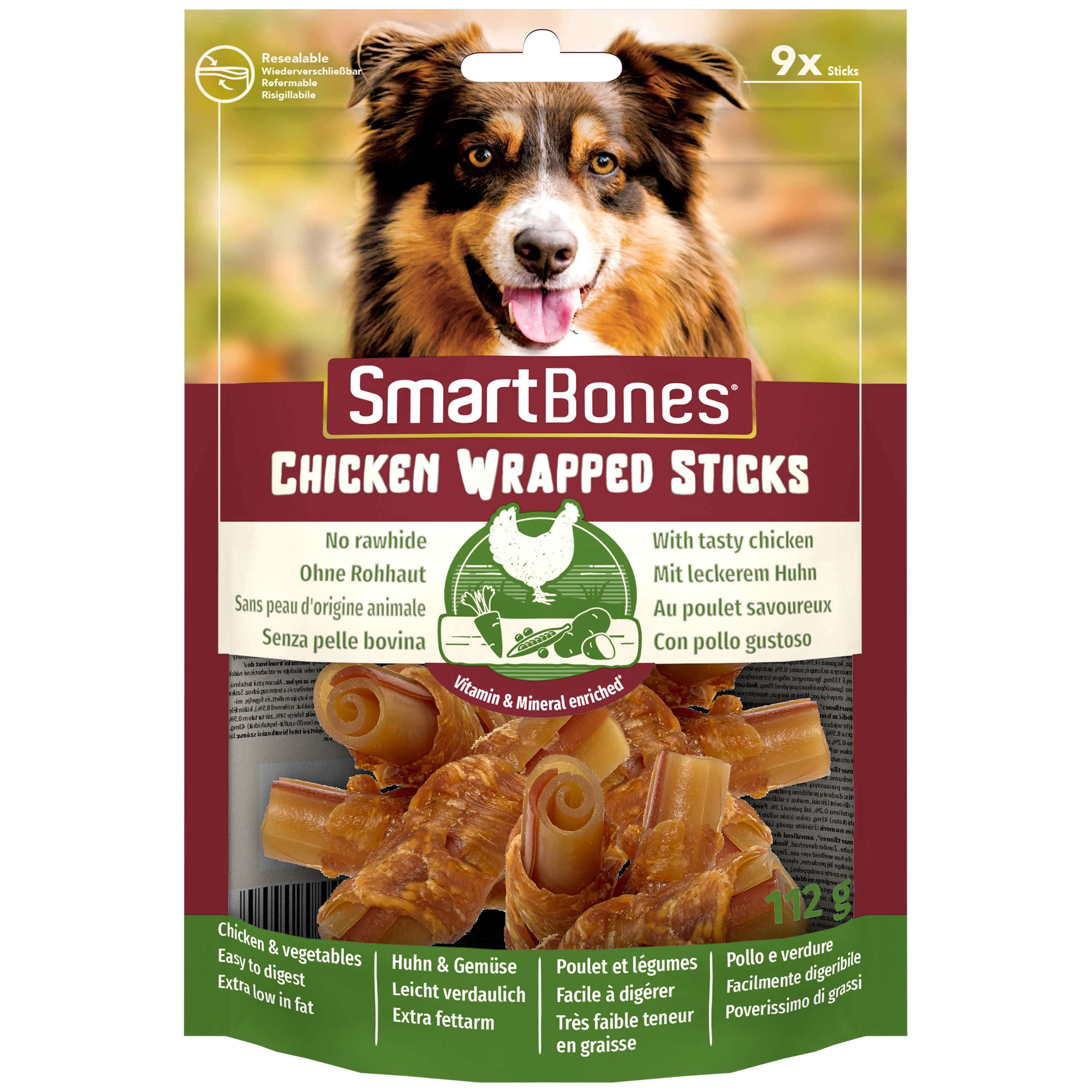 SmartBones Chicken Wrapped Mini Sticks Dog Treats 8 x 9 Pieces