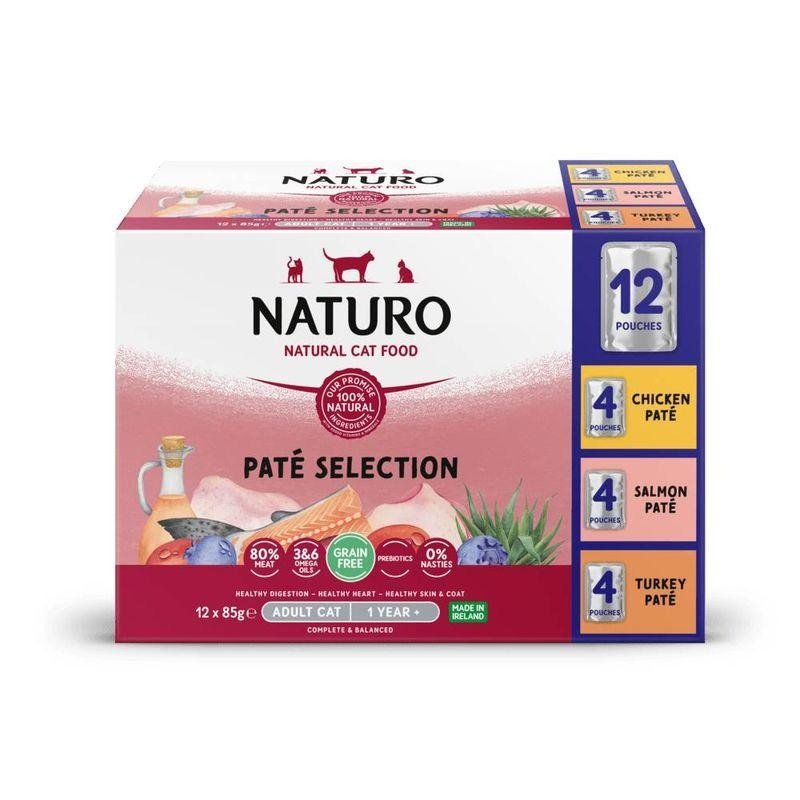 Naturo Cat Adult GF Pate Selection Mix Pouches 12x85g