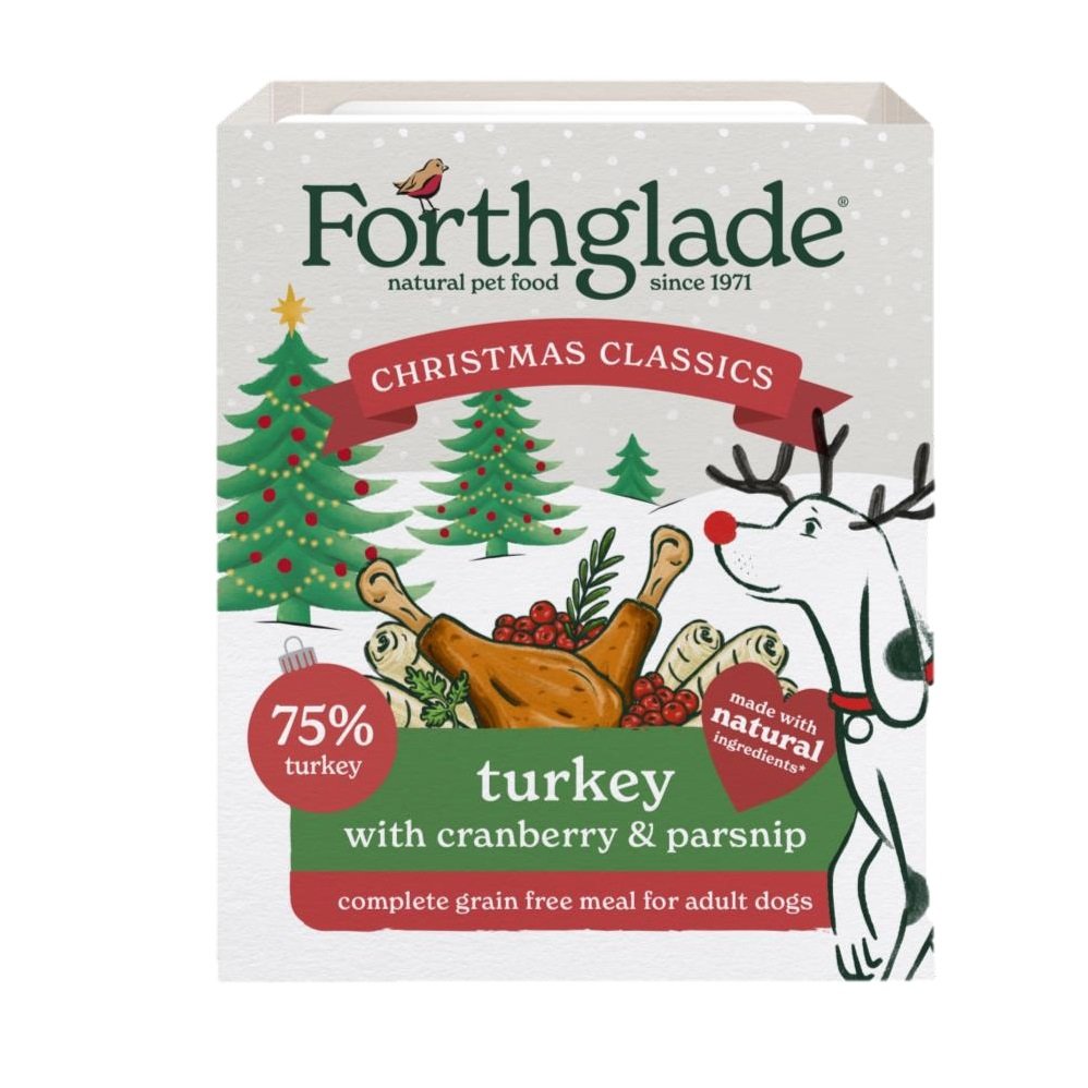 Forthglade Xmas Adult Complete Turkey with Cranberry & Parsnip Trays 395g x 7